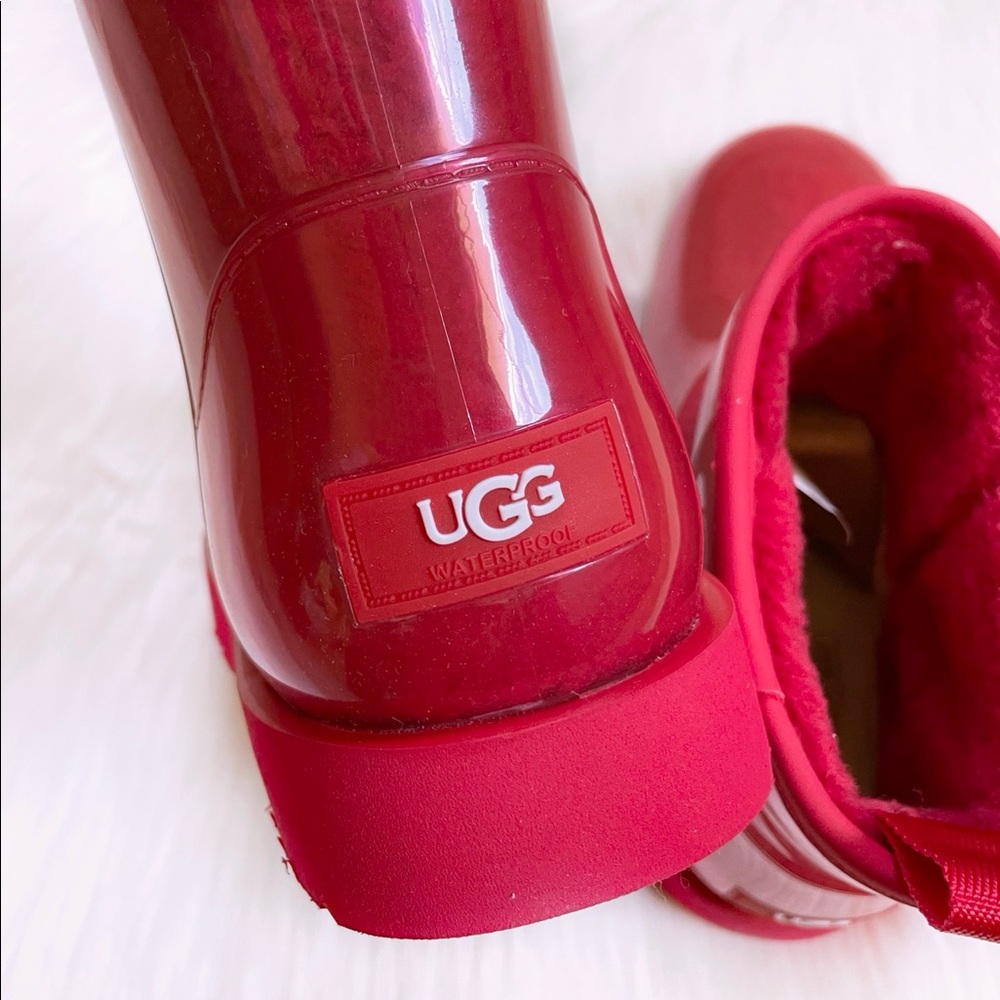 UGG Women’s Classic Clear Mini Waterproof Boots In Ribbon Red - Picture 4 of 9
